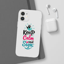 Charger l&#39;image dans la galerie, Coque de téléphone transparente &quot;Keep calm and sign&quot;
