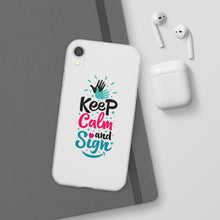 Charger l&#39;image dans la galerie, Coque de téléphone transparente &quot;Keep calm and sign&quot;
