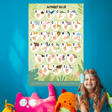 Charger l&#39;image dans la galerie, Affiche - Alphabet en LSF pour enfants (vert)
